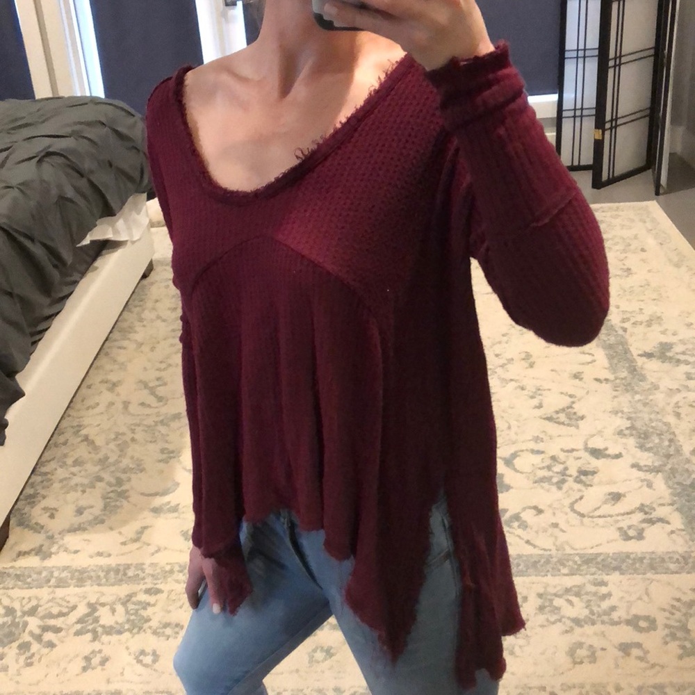 Free People high low sweater top
